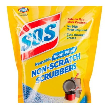 United Stationers Supply S.O.S. Non-Scratch Soap Scrubber Pad, Blue, 8 Pads/Pack, 6 Packs/Case 10005